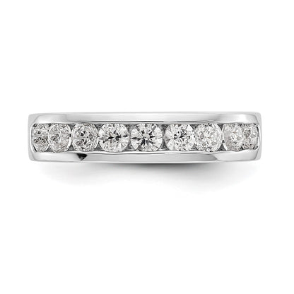 14K White Gold 9 Stone Diamond Channel Band