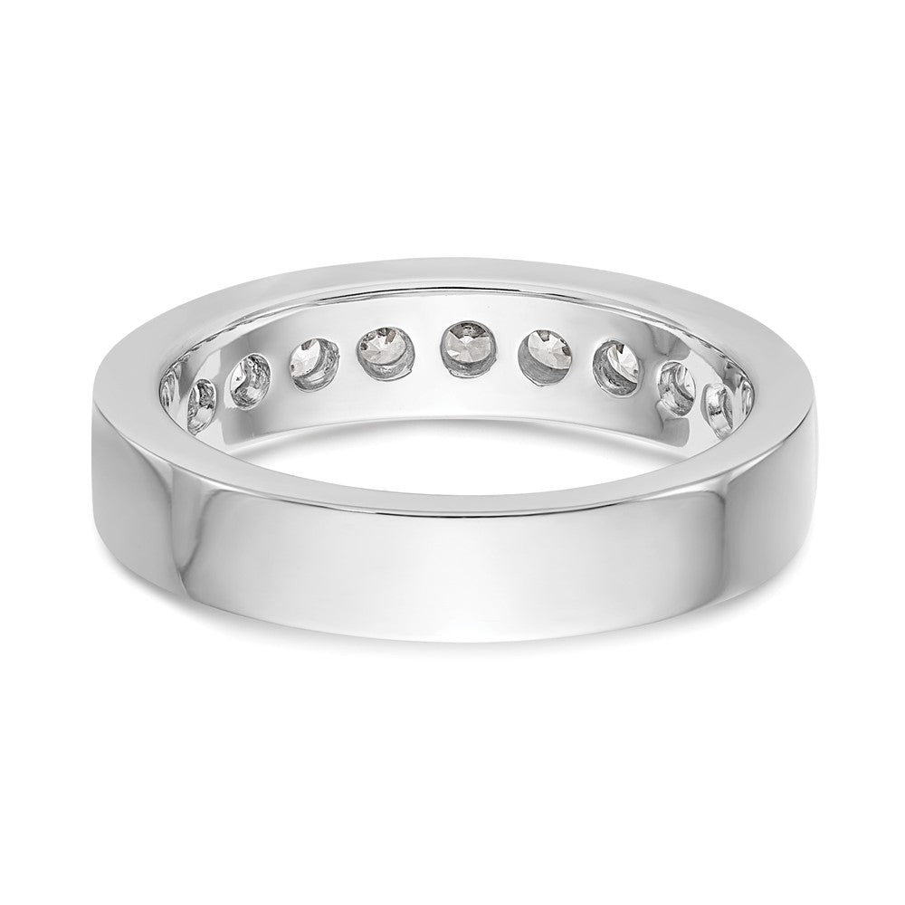 14K White Gold 9-Stone Real Diamond Channel Band