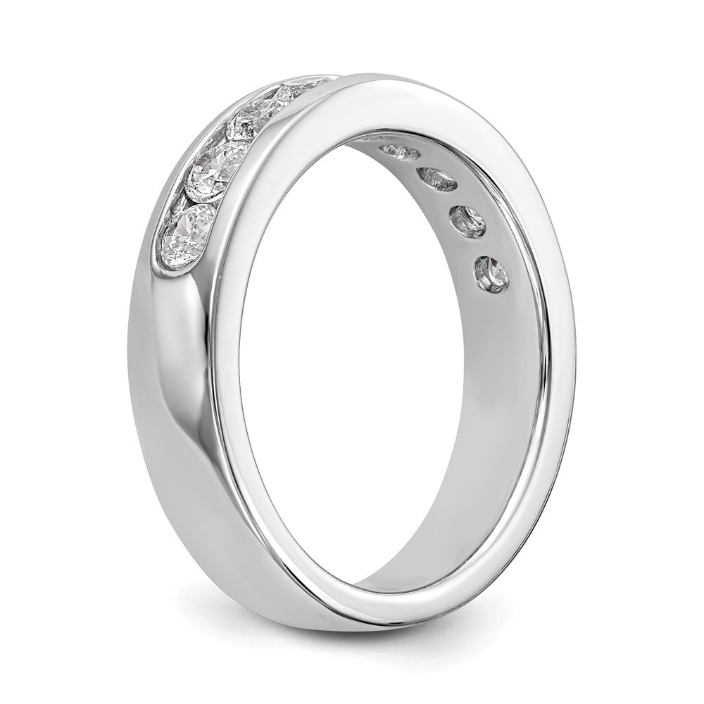 14K White Gold 9 Stone Diamond Channel Band