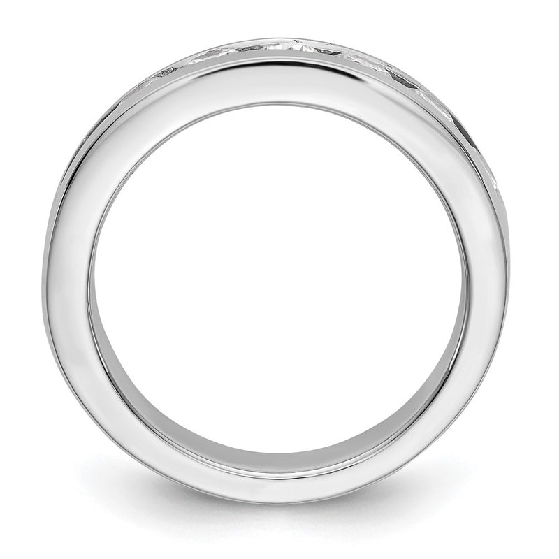 14K White Gold 9 Stone 1.3 Carat Round Diamond Complete Channel Band