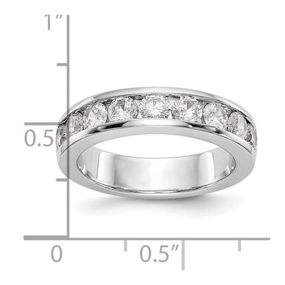 14K White Gold 9 Stone 1.3 Carat Round Diamond Complete Channel Band