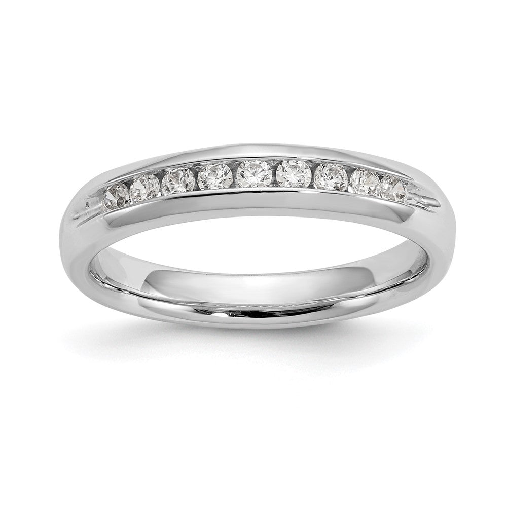 14k White Gold 1/5 Ct. Lab Grown Diamond VS/SI+ G+ Nine Stone Fashion band