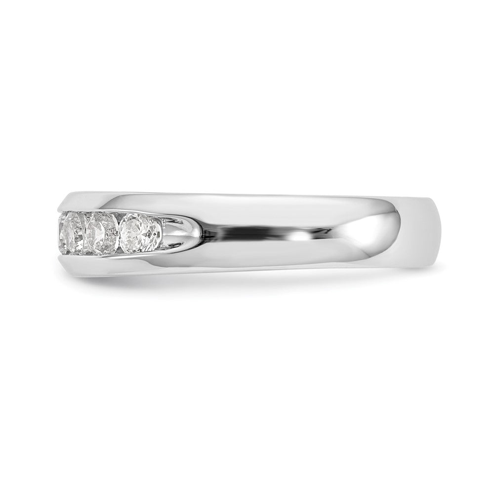 14K White Gold 9-Stone Real Diamond Channel Band