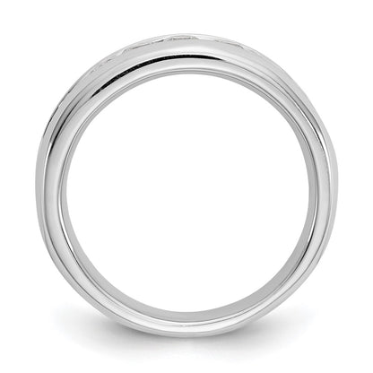 14K White Gold 1 Carat Lab Grown Diamond Vs/Si+ G+ Nine Stone Complete Fashion Band