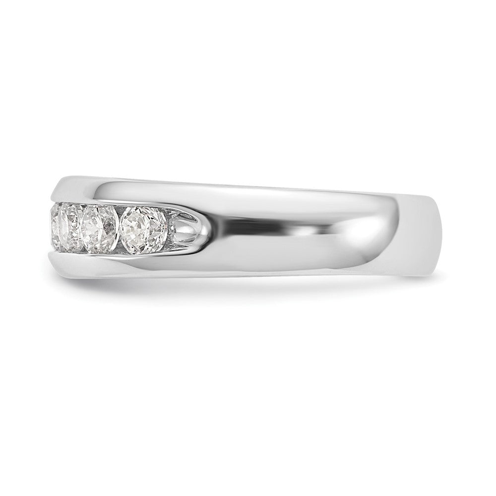 14K White Gold 1 Carat Lab Grown Diamond Vs/Si+ G+ Nine Stone Complete Fashion Band