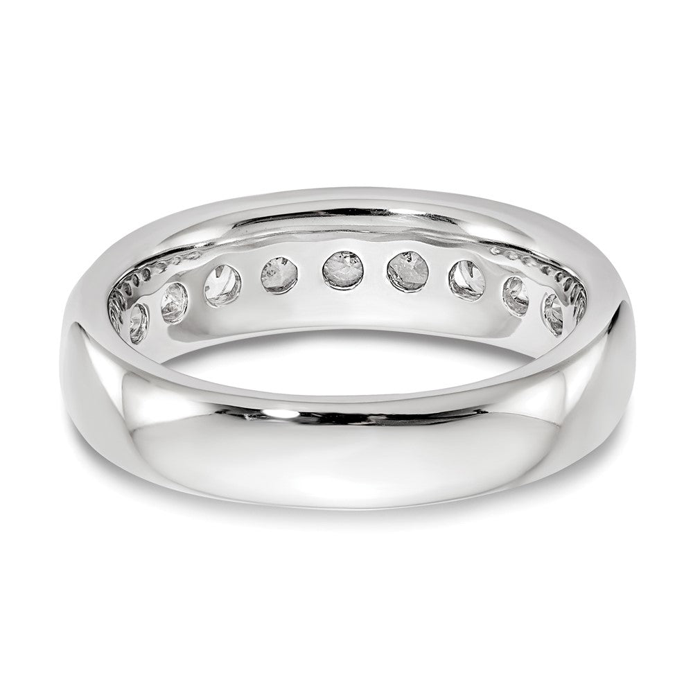 14K White Gold 1 Carat Lab Grown Diamond Vs/Si+ G+ Nine Stone Complete Fashion Band