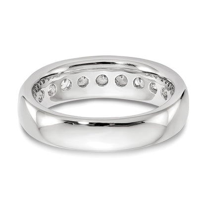 14K White Gold 1 Carat Lab Grown Diamond Vs/Si+ G+ Nine Stone Complete Fashion Band