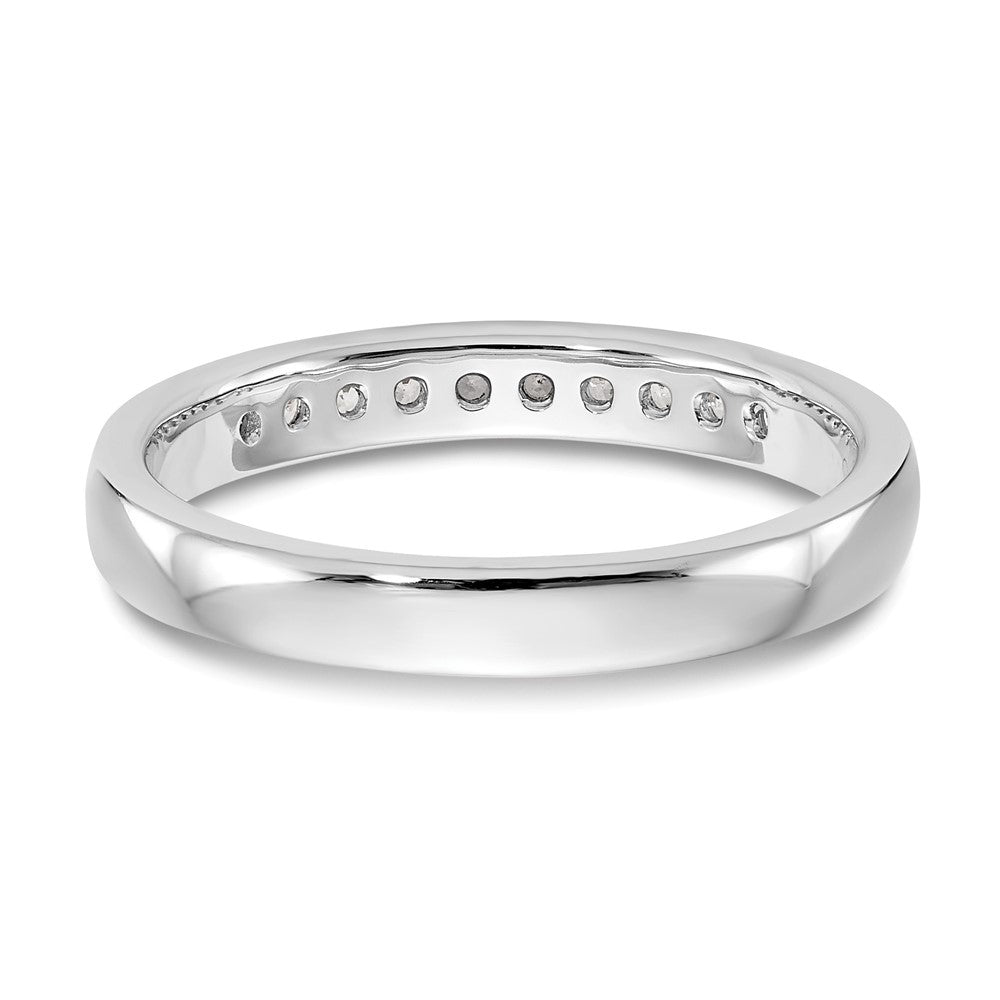14K White Gold 10-Stone Real Diamond Channel Band