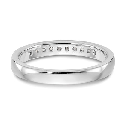 14K White Gold 10-Stone Real Diamond Channel Band