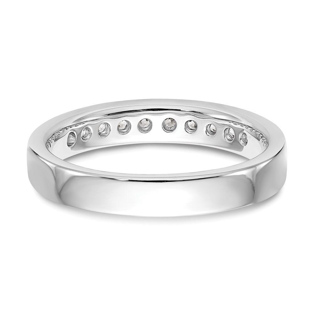 14k White Gold 10-Stone 1/3 carat Round Diamond Complete Channel Band
