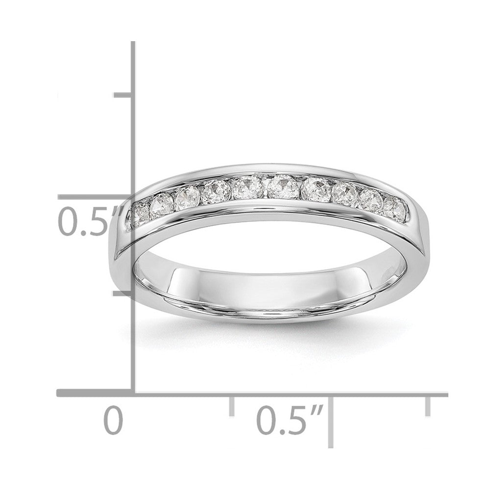 14k White Gold 10-Stone 1/3 carat Round Diamond Complete Channel Band