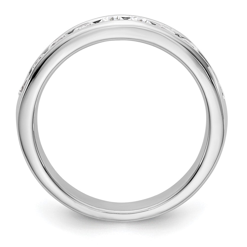 14K White Gold 10-Stone Real Diamond Channel Band