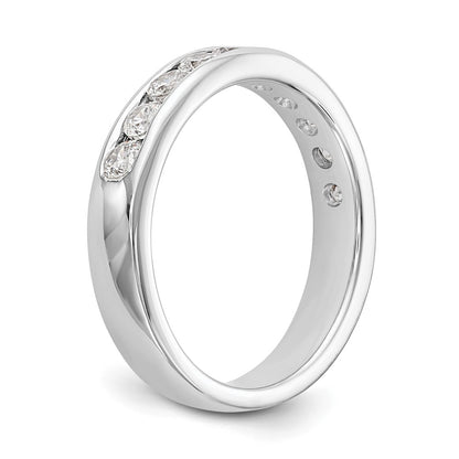 14K White Gold 10-Stone Real Diamond Channel Band