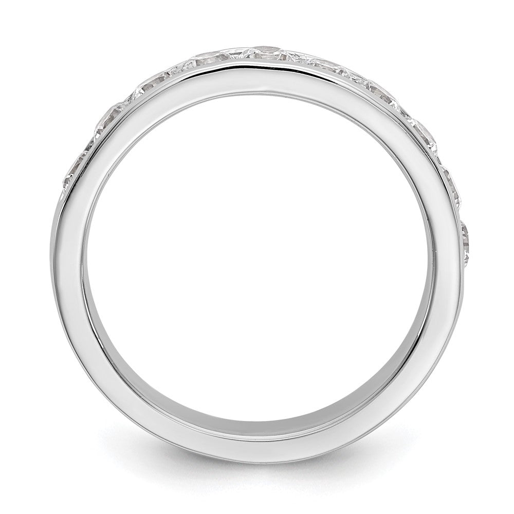 14k White Gold 10-Stone 7/8 carat Round Diamond Complete Channel Band