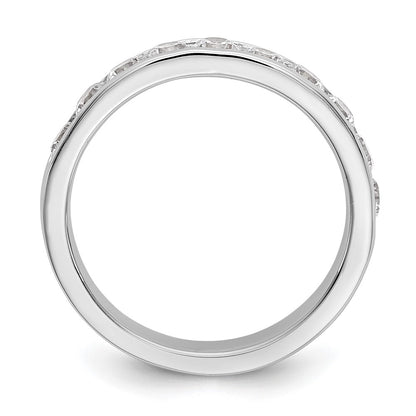 14k White Gold 10-Stone 7/8 carat Round Diamond Complete Channel Band