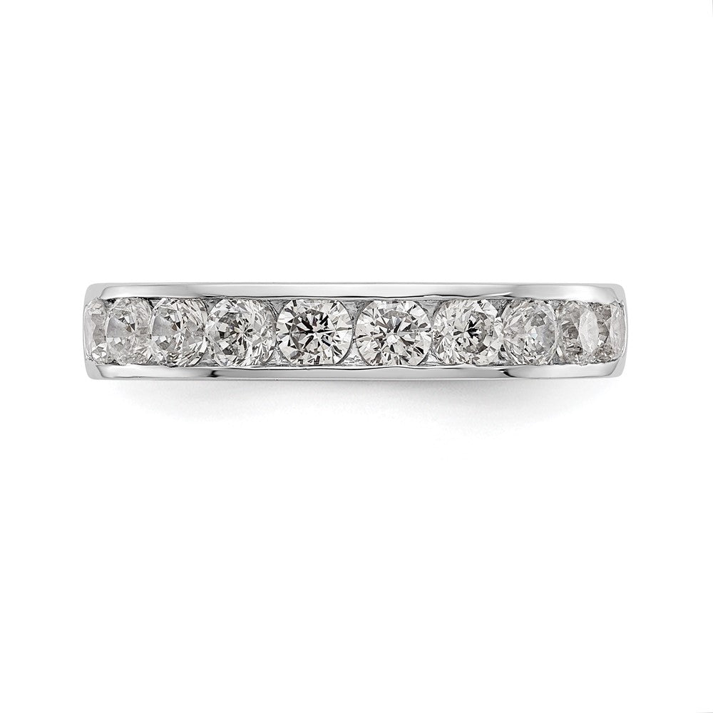 14k White Gold 10-Stone 7/8 carat Round Diamond Complete Channel Band