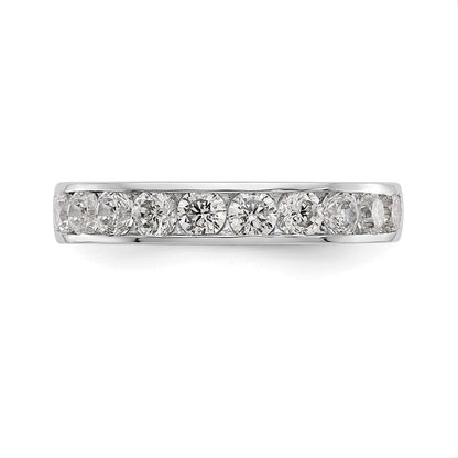 14k White Gold 10-Stone 7/8 carat Round Diamond Complete Channel Band