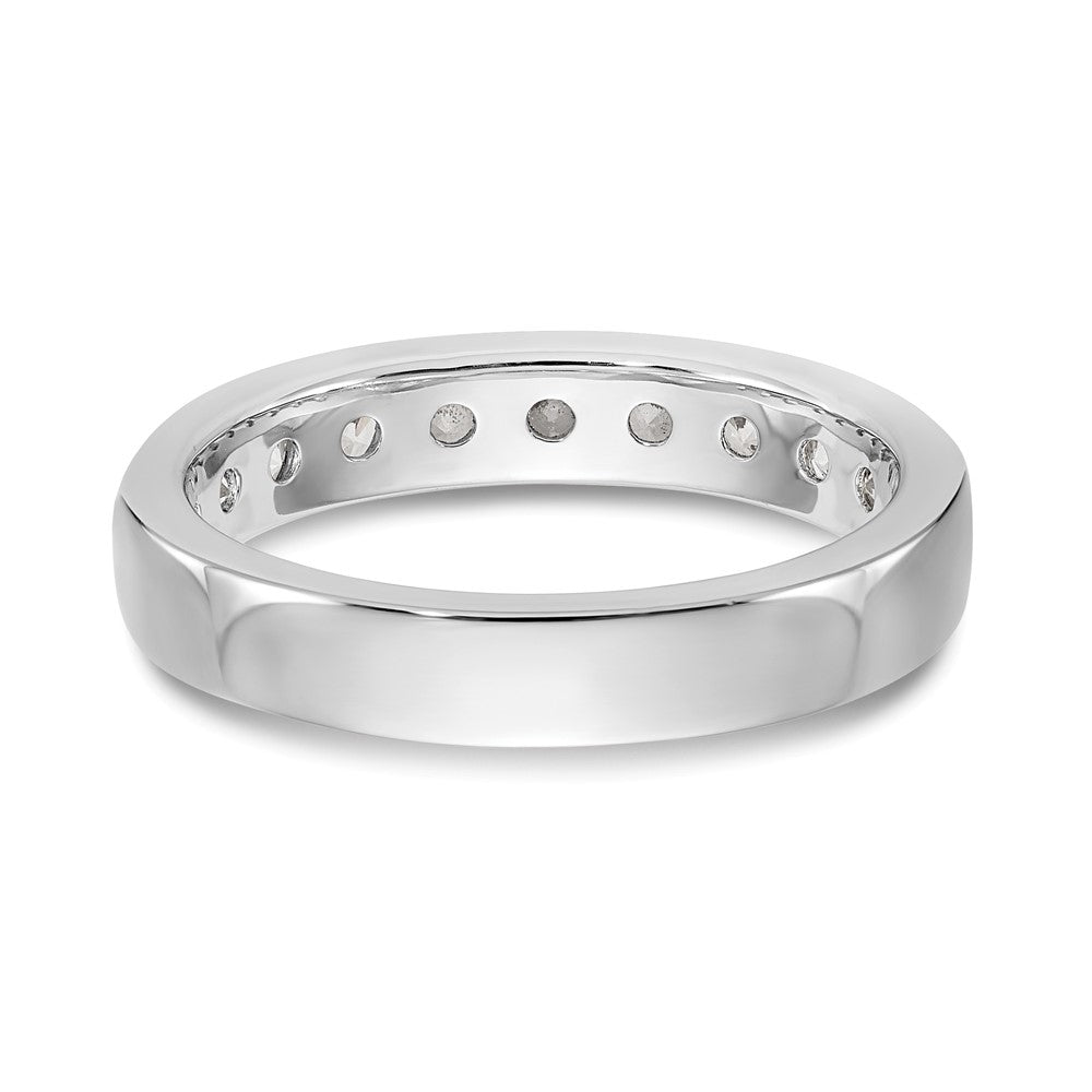14k White Gold 10-Stone 7/8 carat Round Diamond Complete Channel Band