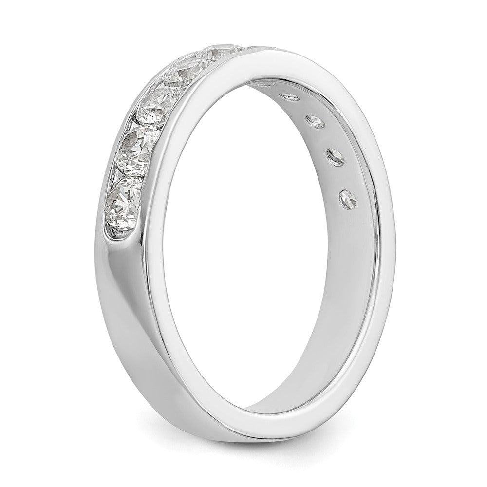 14k White Gold 10-Stone 7/8 carat Round Diamond Complete Channel Band