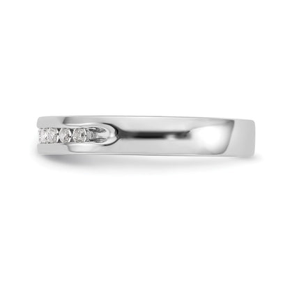 14K White Gold 10-Stone Real Diamond Channel Band