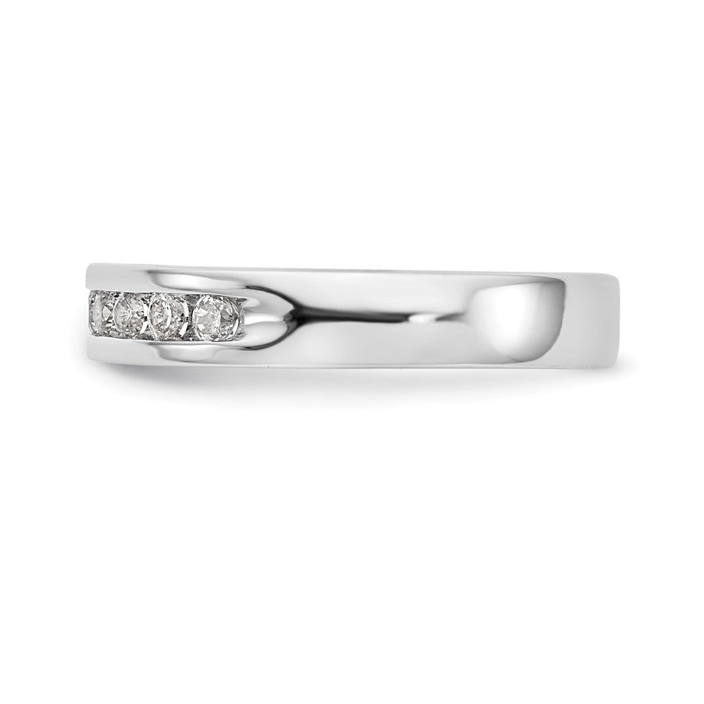 14k White Gold 10-Stone 1/3 carat Round Diamond Complete Channel Band