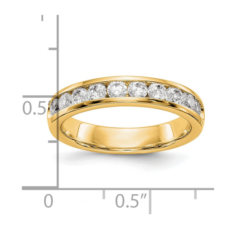 14k Yellow Goldy Gold 10-Stone Diamond Channel Band