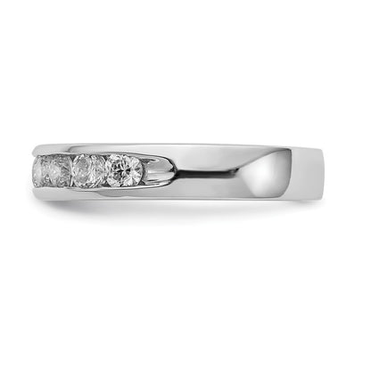 14K White Gold 10-Stone Real Diamond Channel Band