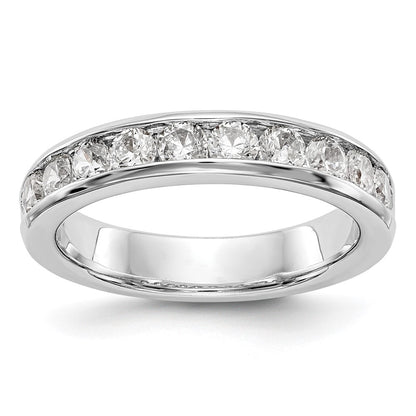 14K White Gold 10-Stone Real Diamond Channel Band