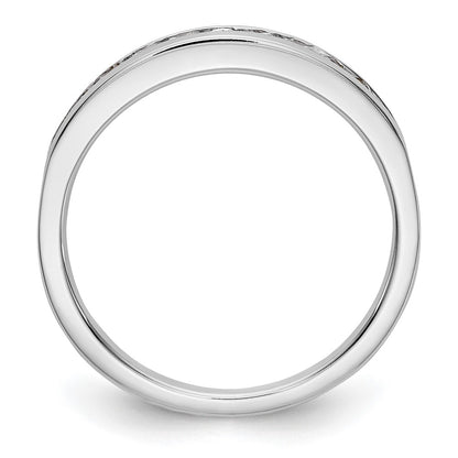 14k White Gold 3/4 Ct. Lab Grown Diamond VS/SI+ G+ Eleven Stone Channel Band Ring
