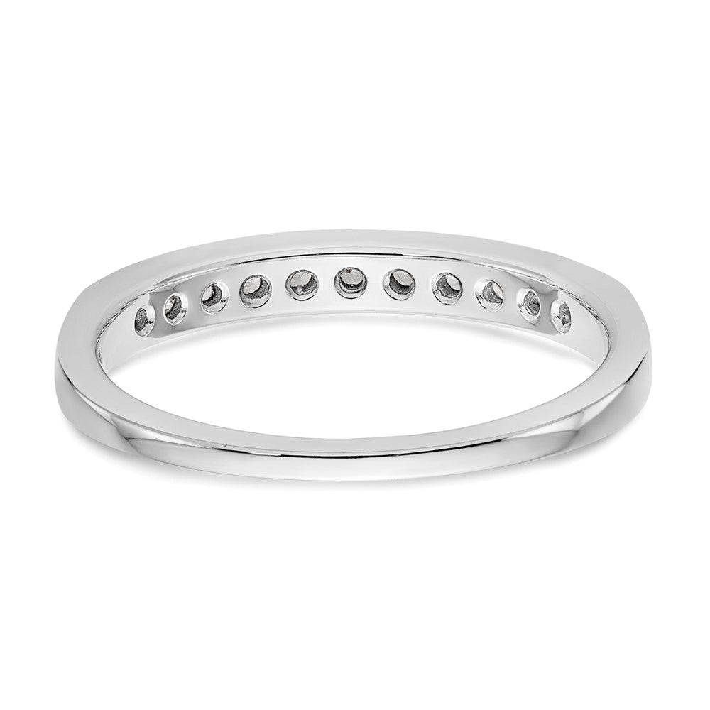 14k White Gold 3/4 Ct. Lab Grown Diamond VS/SI+ G+ Eleven Stone Channel Band Ring