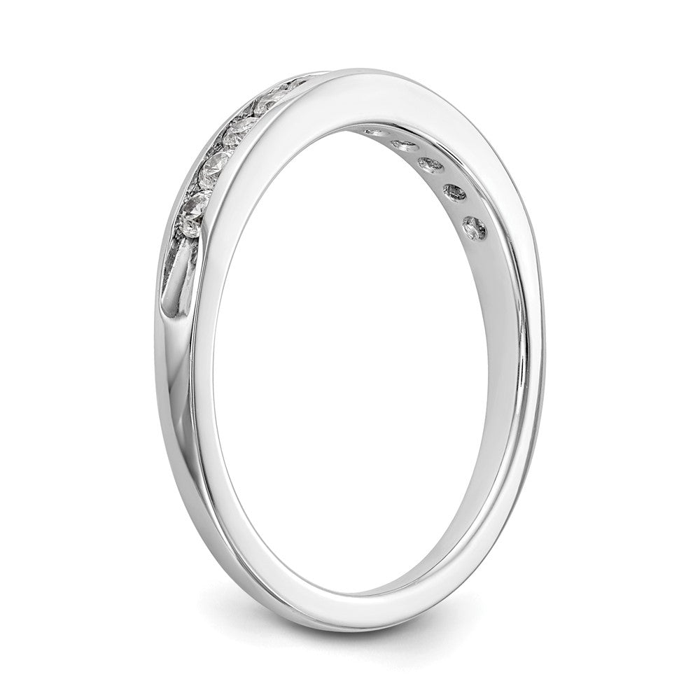 14k White Gold 3/4 Ct. Lab Grown Diamond VS/SI+ G+ Eleven Stone Channel Band Ring