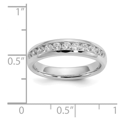 14K White Gold 11-Stone Real Diamond Channel Band
