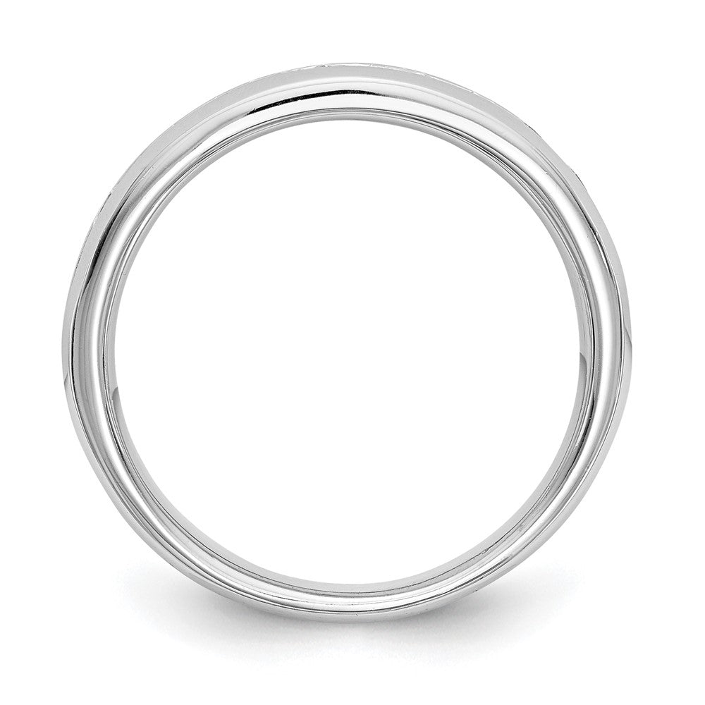 14k White Gold 3/4 Ct. Lab Grown Diamond VS/SI+ G+ Eleven Stone Channel Set Band Ring