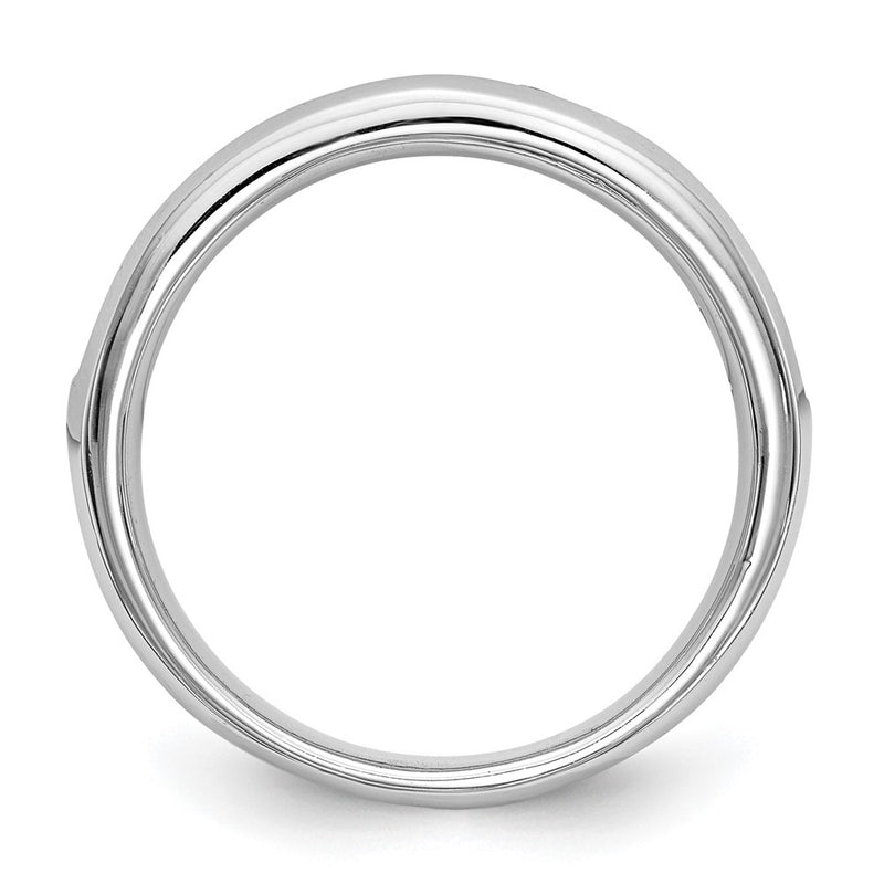 14K White Gold 11-Stone Real Diamond Channel Band