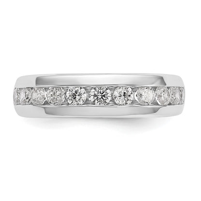 14K White Gold 11-Stone Real Diamond Channel Band