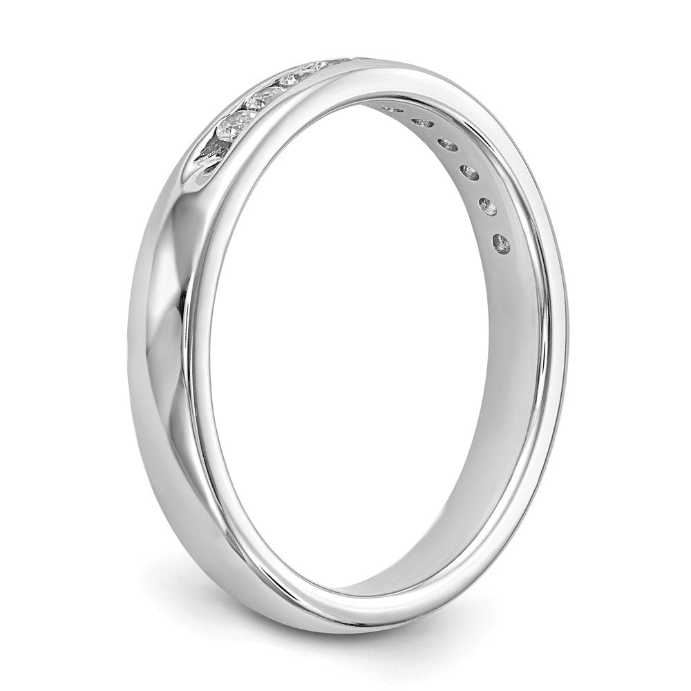 14K White Gold 11-Stone Real Diamond Channel Band