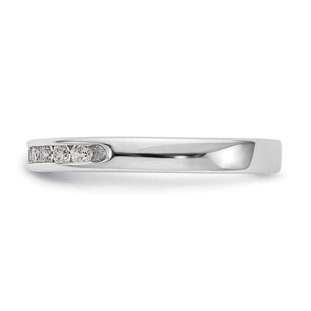 14K White Gold 11-Stone Real Diamond Channel Band
