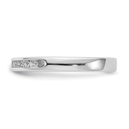 14K White Gold 11-Stone Real Diamond Channel Band