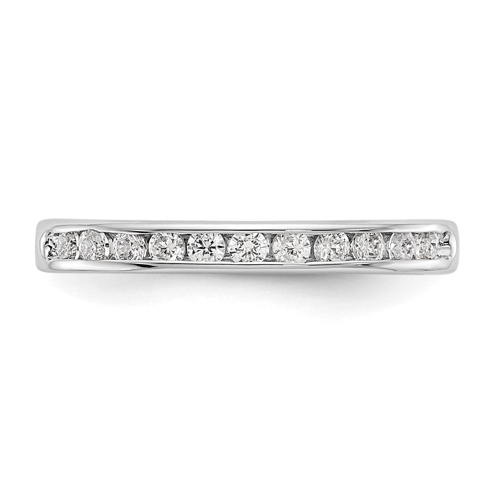 14K White Gold 11-Stone Real Diamond Channel Band