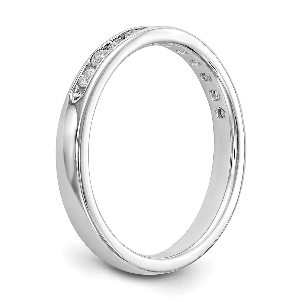 14K White Gold 11-Stone Real Diamond Channel Band