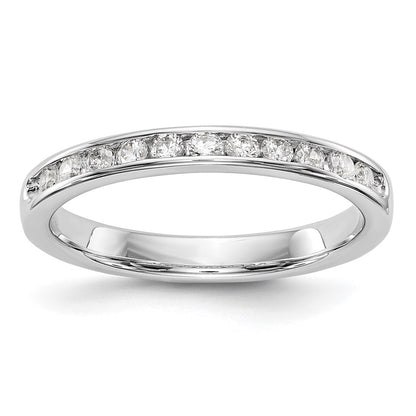 14K White Gold 11-Stone Real Diamond Channel Band