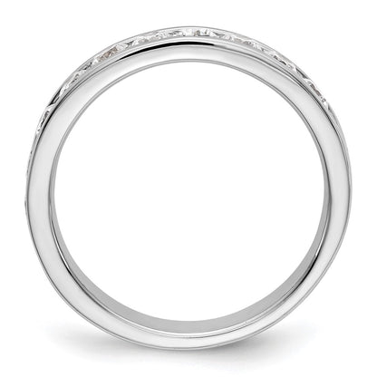 14k White Gold True Origin Lab Grown SI/VS Near Colorless 1 Ct. Round Diamond Men's Channel Band Ring