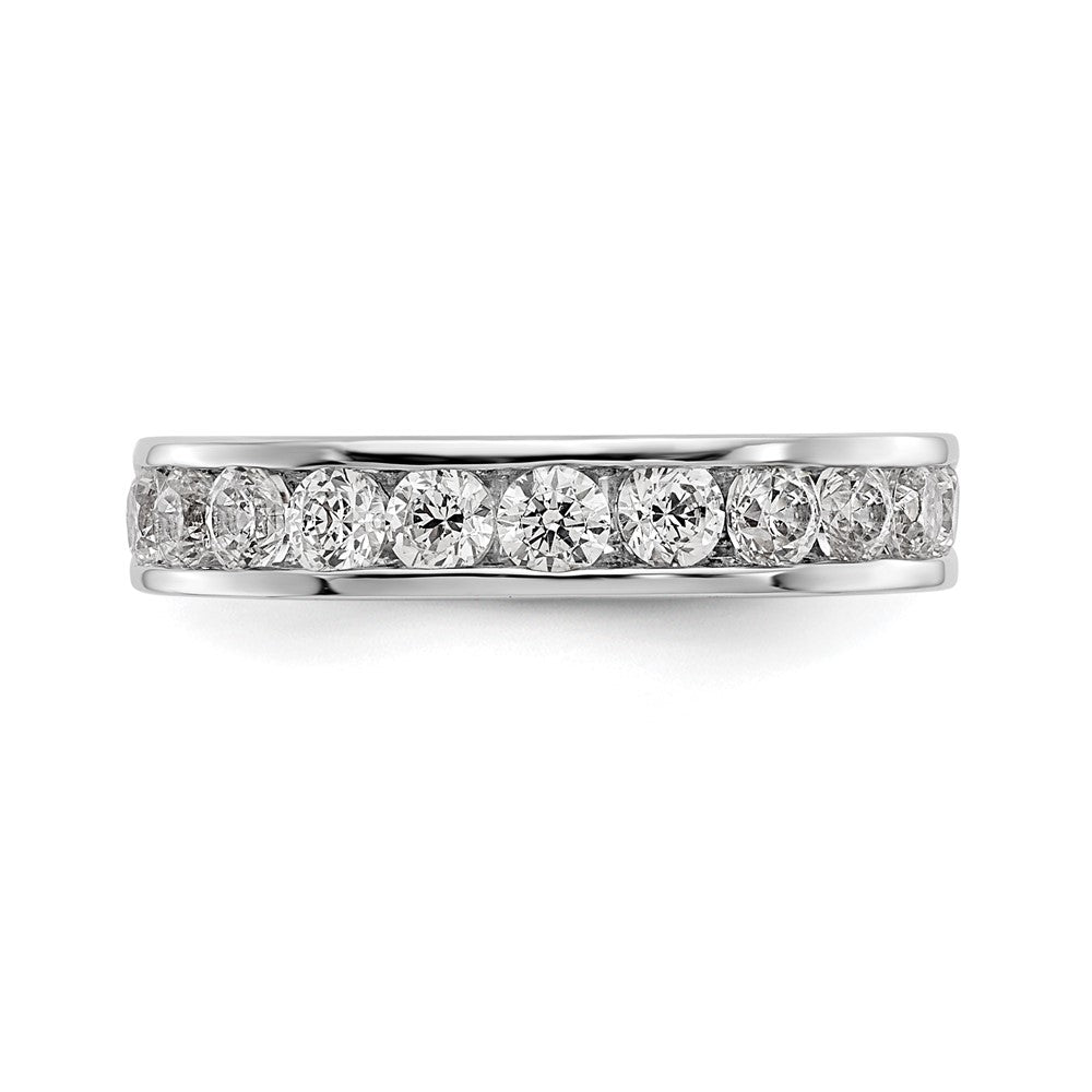14K White Gold 11-Stone Dia Channel Wedding Band Ring