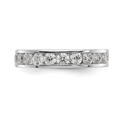 14K White Gold 11-Stone Dia Channel Wedding Band Ring
