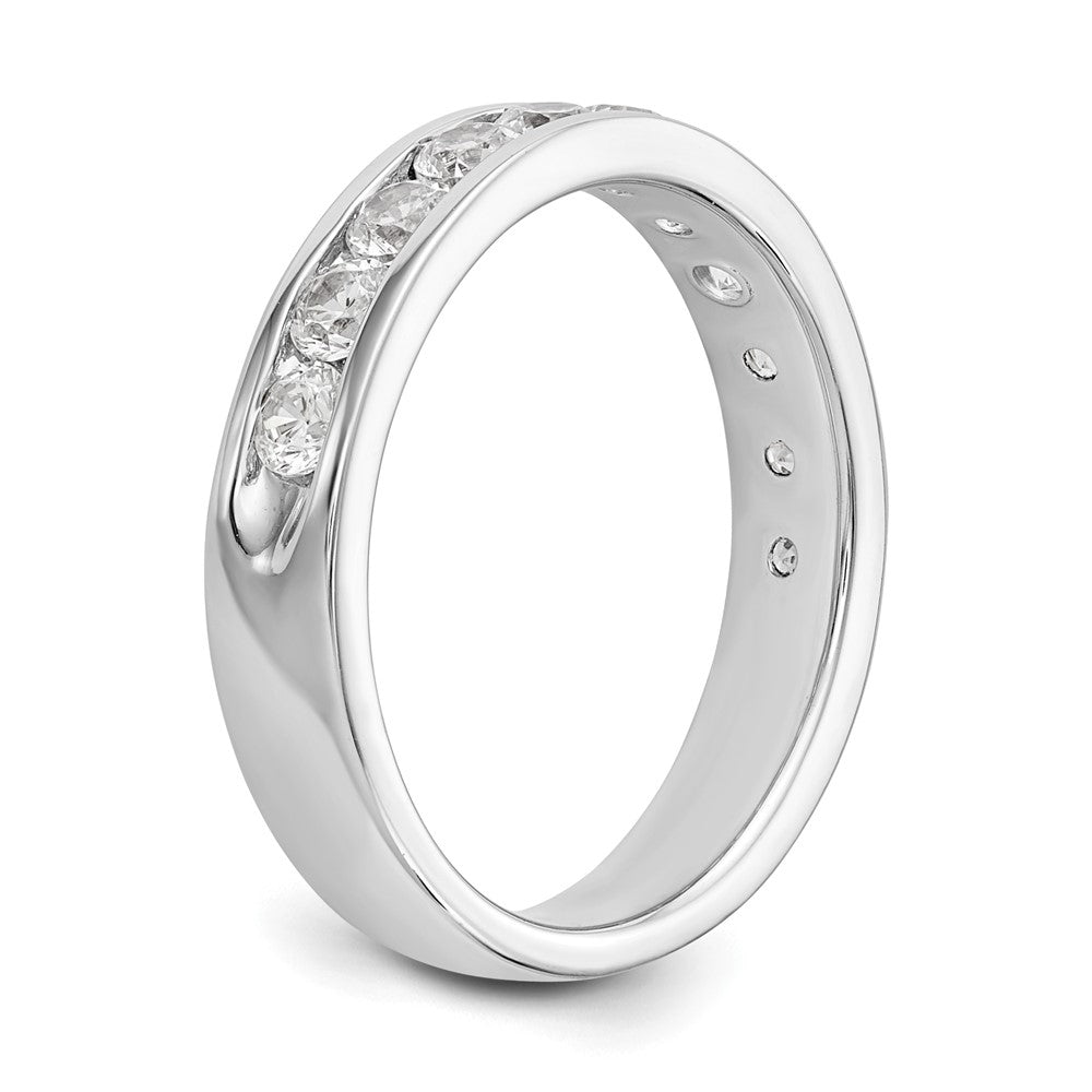 14K White Gold 11-Stone Real Diamond Channel Band