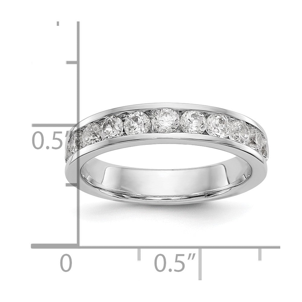 14k White Gold True Origin Lab Grown SI/VS Near Colorless 1 Ct. Round Diamond Men's Channel Band Ring
