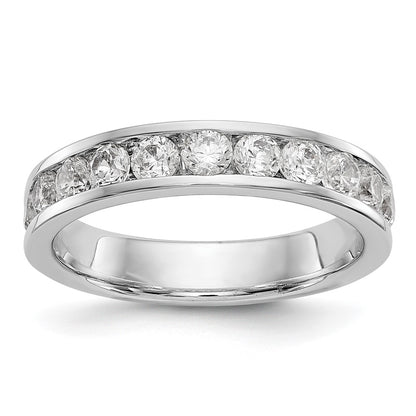 14K White Gold 11-Stone Dia Channel Wedding Band Ring