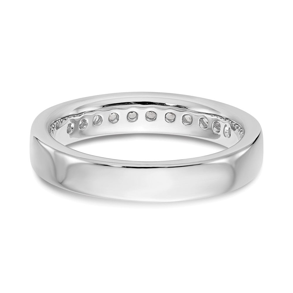 14k White Gold 11-Stone 1/3 carat Round Diamond Complete Channel Band