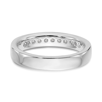 14k White Gold 11-Stone 1/3 carat Round Diamond Complete Channel Band