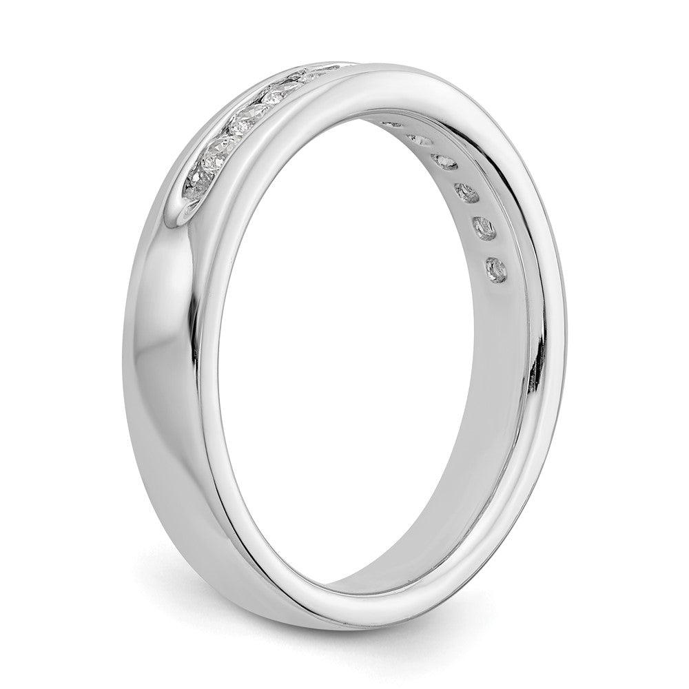 14K White Gold 11-Stone Real Diamond Channel Band